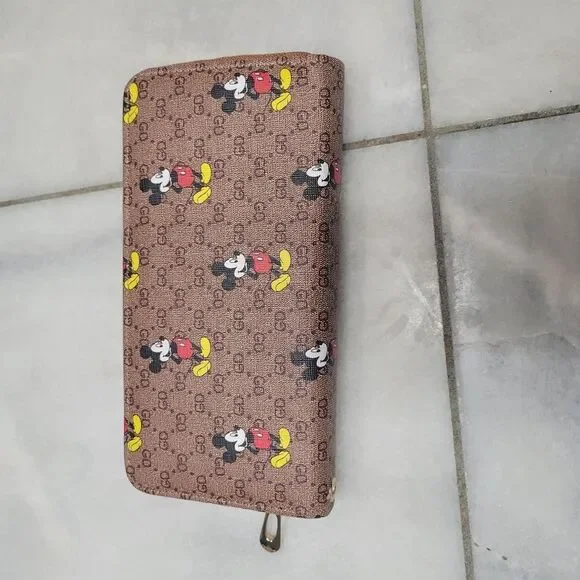 Ladies Long Wallet Disney Mickey Mouse Purse Faux Leather Zipper Rectang… - Picture 1 of 10